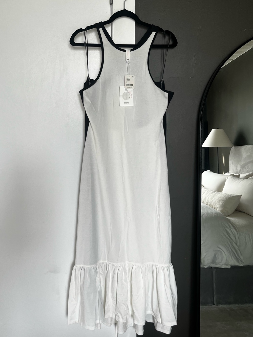 Daily Practice Black White Racerback Maxi Dress